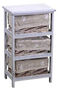 Cassettiera 3 Cassetti in Legno 40x28x66cm Federica