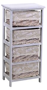 Cassettiera 4 Cassetti in Legno 40x28x85cm Federica