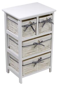 Cassettiera 4 Cassetti in Legno 38x28x65cm Hilary Bianca