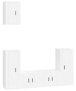 Set di Mobili Porta TV 5 pz Bianco in Legno Multistrato