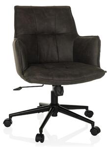 Sedia da ufficio SOLAO LIFE, rivestita in tessuto grigio, regolabile in altezza, con ruote