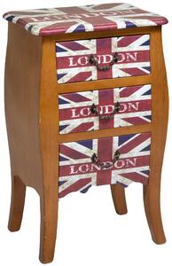 Cassettiera in Legno 3 Cassetti London