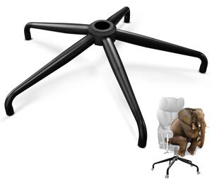 Base per sedia da ufficio, cromata, altezza 70 cm, con rotelle