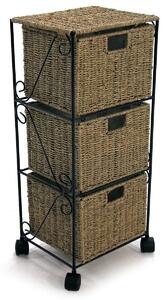 Cassettiera 3 Cassetti in Rattan Cordi