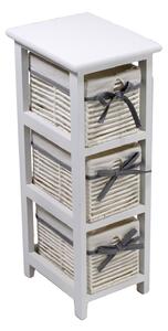 Cassettiera in Legno 3 Cassetti 22x28H65cm Hilary Bianca