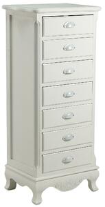 Cassettiera in Legno 7 Cassetti Basilea Bianco Anticato