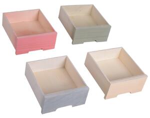 Cassettiera Colorato con 8 Cassetti in Legno di Paulonia 55x30x65.5 cm
