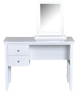 Tavolo da Trucco con Specchio Girevole Bianco 100x40x73 cm