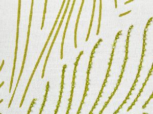 Cuscino decorativo fatto a mano con ricamo di foglie Bianco e verde 30 x 50 cm sfoderabile con imbottitura Beliani