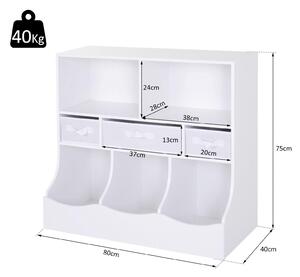 Mobiletto Contenitore Free-Standing 80x40x75 cm Bianco