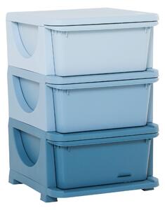 Cassettiera per Cameretta 3 Cassetti 37x37x56,5 cm in Plastica Blu