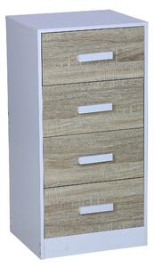 Cassettiera 4 Cassetti 40x34x80 cm in Legno Truciolare