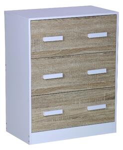 Cassettiera 3 Cassetti 60x34x75 cm in Legno Truciolare
