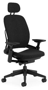 Sedia da ufficio ergonomica con poggiatesta, regolabile in altezza, colore nero