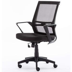 Sedia da ufficio con schienale in mesh traspirante, girevole a 360°, regolabile in altezza, colore nero