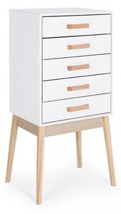 Cassettiera 5 Cassetti Ordinary Bianco in Legno