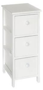 Cassetiera con 3 Cassetti in Legno Paulownia Bianco Fadi