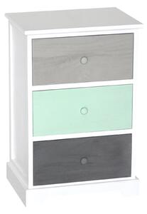 Cassetiera con 3 Cassetti in Legno Paulownia Multicolor Fadi