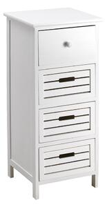 Cassetiera con 4 Cassetti in Legno Paulownia Bianco Fadi