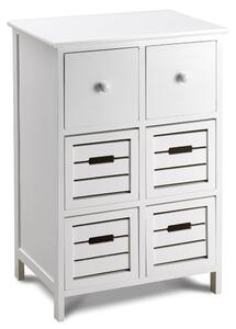 Cassetiera con 6 Cassetti in Legno Paulownia Bianco Fadi