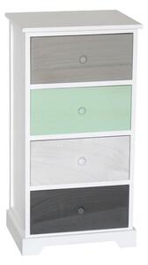 Cassetiera con 4 Cassetti in Legno Paulownia Multicolor Fadi