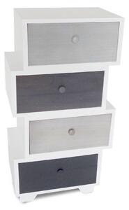 Cassetiera con 4 Cassetti Joint Divisibile in Legno Paulownia Bianco Fadi