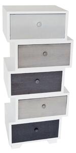 Cassetiera con 5 Cassetti Joint Divisibile in Legno Paulownia Bianco Fadi