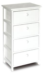 Cassetiera con 4 Cassetti in Legno Paulownia Bianco Fadi