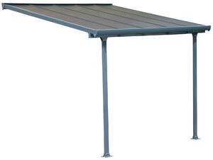 Pergola da Giardino in Alluminio 3x3,05m Onduline Emilia Grigio/Crystal