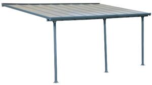Pergola da Giardino in Alluminio 3x5,46m Onduline Emilia Grigio/Crystal