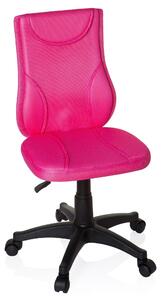 Sedia da scrivania per bambini KIDDY BASE, realizzata in tessuto a rete, colore rosa, con altezza regolabile