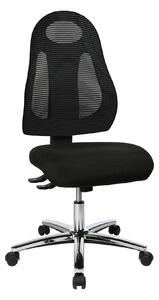 Sedia da ufficio ergonomica Free Art, modello Chrom, rivestita in tessuto nero