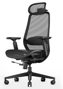 Sedia da ufficio ergonomica con struttura a rete e braccioli regolabili in 4 direzioni, colore nero