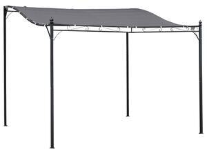 Pergola da Giardino 3x3m in Metallo e Poliestere Grigio