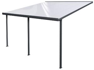 Pergola da Giardino 4,06x4,26m in Alluminio e Policarbonato Emilia-N21 Opalino Bianco