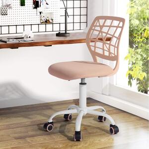 Sedia da ufficio per adolescenti, regolabile, rosa, in metallo, dimensioni 44x40x74-87 cm