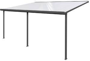 Pergola da Giardino 4,06x5,46m in Alluminio e Policarbonato Emilia-N21 Opalino Bianco