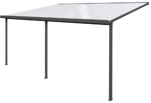 Pergola da Giardino 3,06x5,46m in Alluminio e Policarbonato Emilia-N21 Opalino Bianco