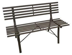 Panchina da Giardino in Metallo 150x57xH44/76cm Noce