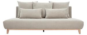 Divano a 3 posti in tessuto ciniglia beige e legno chiaro L201 cm BASTILLE