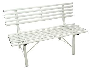 Panchina da Giardino in Metallo 150x57x44/76cm Krew Bianca