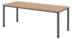 Scrivania bümö Serie H - Struttura: grafite, finitura: rovere, dimensioni: 200 x 80 cm
