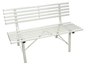Panchina da Giardino in Metallo 150x57xH44/76cm Bianca