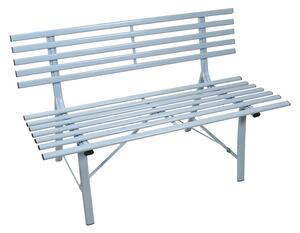 Panchina da Giardino in Metallo 150x57x44/76cm Krew Azzurra