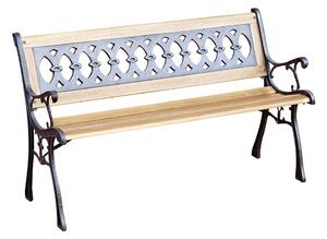 Panca da Giardino in Legno e Ghisa 124x53x74cm Vorghini James