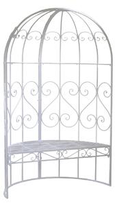 Panchina da Giardino in Ferro con Cupola 118,5x57H186cm Viareggio Bianco