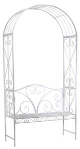 Panchina da Giardino in Ferro con Arco 116x47H230cm Viareggio Bianca