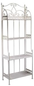 Scaffale per Piante in Metallo 4 Piani 59x31H164cm Aprilia Beige