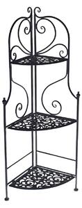Scaffale per Piante in Metallo 3 Piani 48x33H120cm Jessica Nero