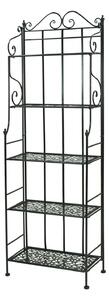 Scaffale per Piante in Metallo 5 Piani 60x28H180cm Jessica Nero